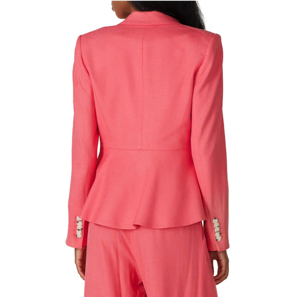 Veronica Beard XS Danielle DICKEY Jacket Fitted Peplum Melon Blazer Coral Pink 0 - Picture 4 of 13